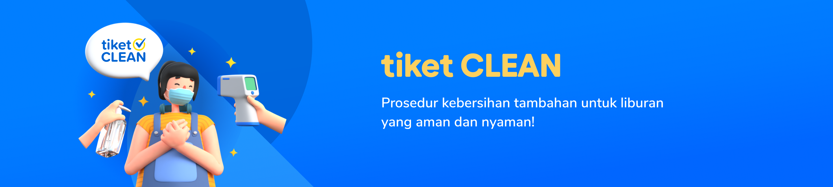 Liburan makin aman pakai tiket CLEAN dari tiket.com