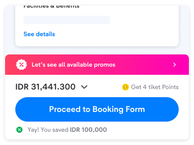 Check your booking details again, then tap the "Proceed to Booking Form" button.