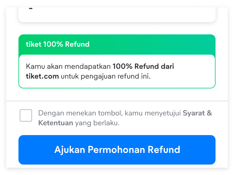 tiket 100% Refund