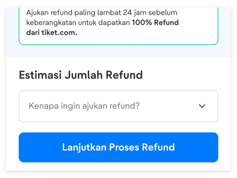 Tiket 100% Refund