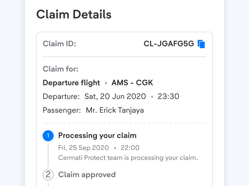 Check the progress and the status of each claim that you submit