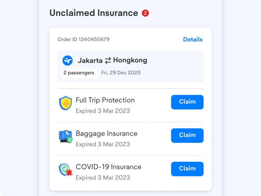 Find the insurance that you want to claim under the “Unclaimed Insurance” section