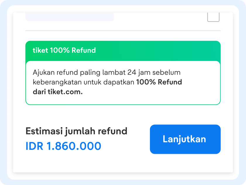 Tiket 100% Refund