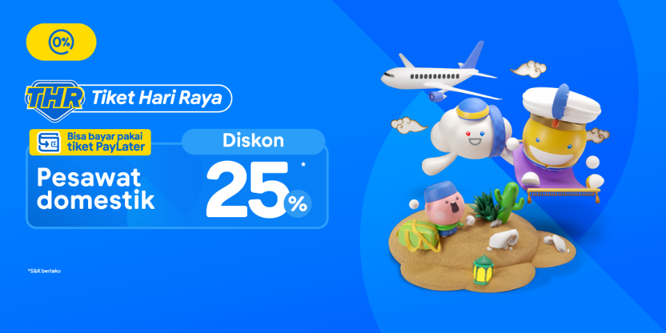 Promo tiket pesawat rute domestik diskon hingga 25 persen.