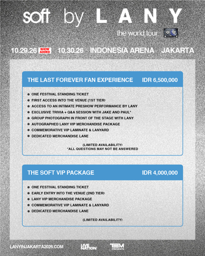 LANY: soft world tour (29 October 2026) - General on Sale foto 3