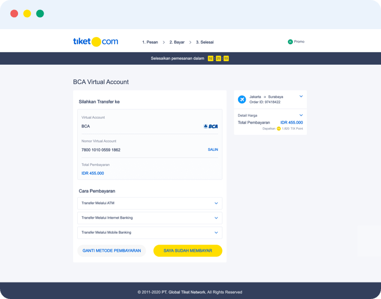 Pembayaran Dengan Virtual Account Bca Tiket Com