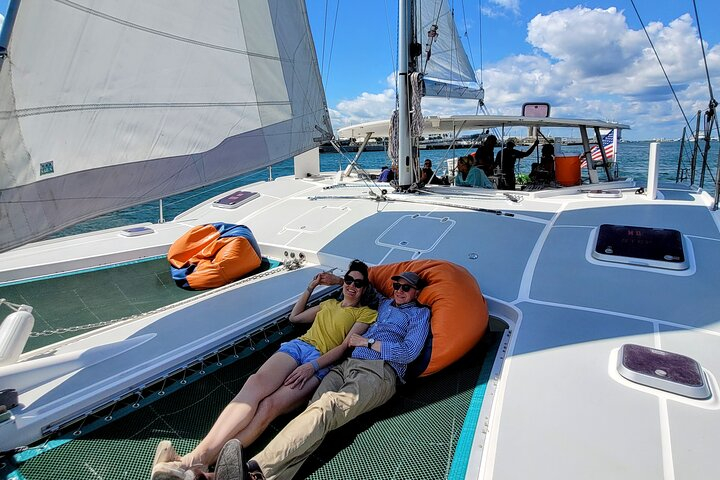 sunset catamaran sail in merritt island