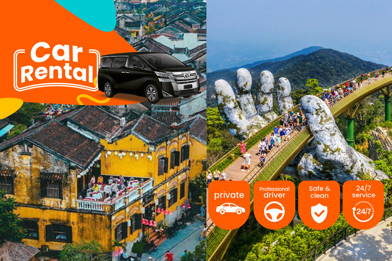 Private Car Service Between Hoi An and Ba Na Hills unBg39UX