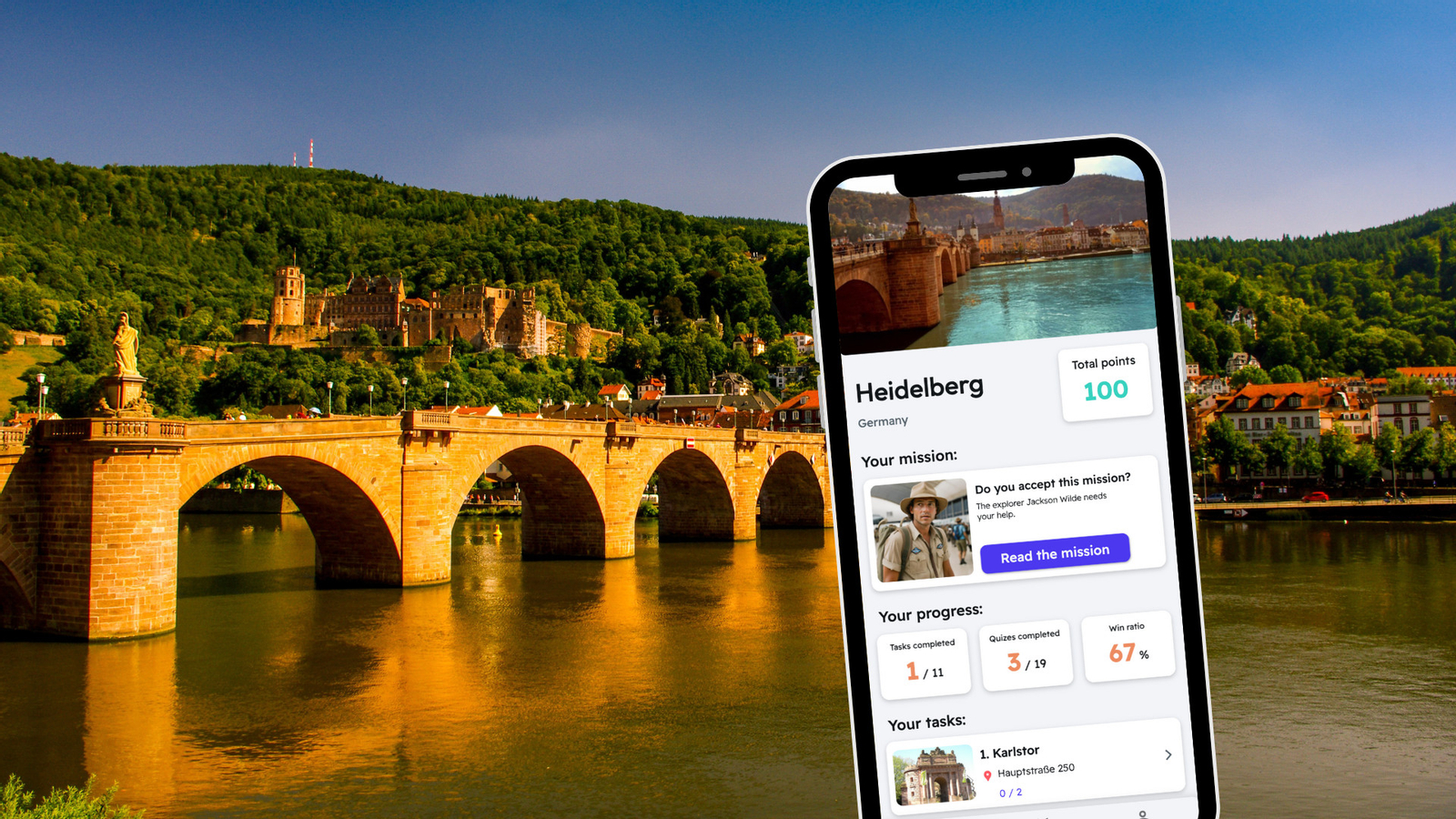 Heidelberg Exploration Game and City Tour on your Phone y8O9ap2h