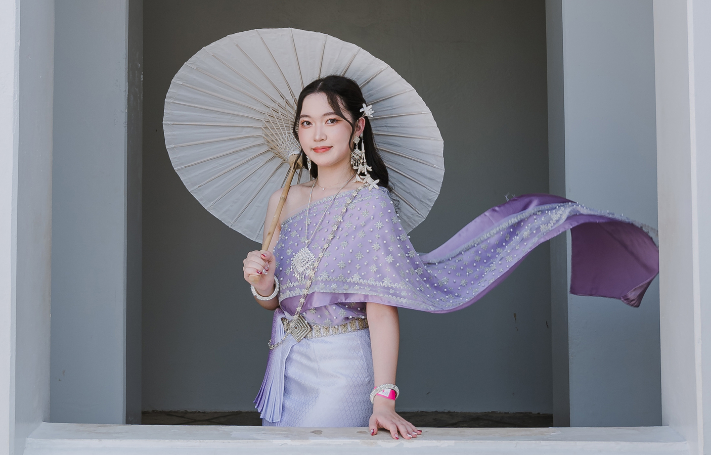 purple thai dress Thai Traditional Dress Silk Women Party Merrit Temple Wedding Elegant Size M-4XL