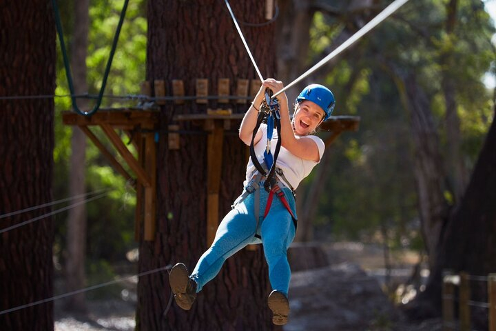 Busselton High Ropes and Zipline Adventure Diskon 50% Harga Tiket Masuk