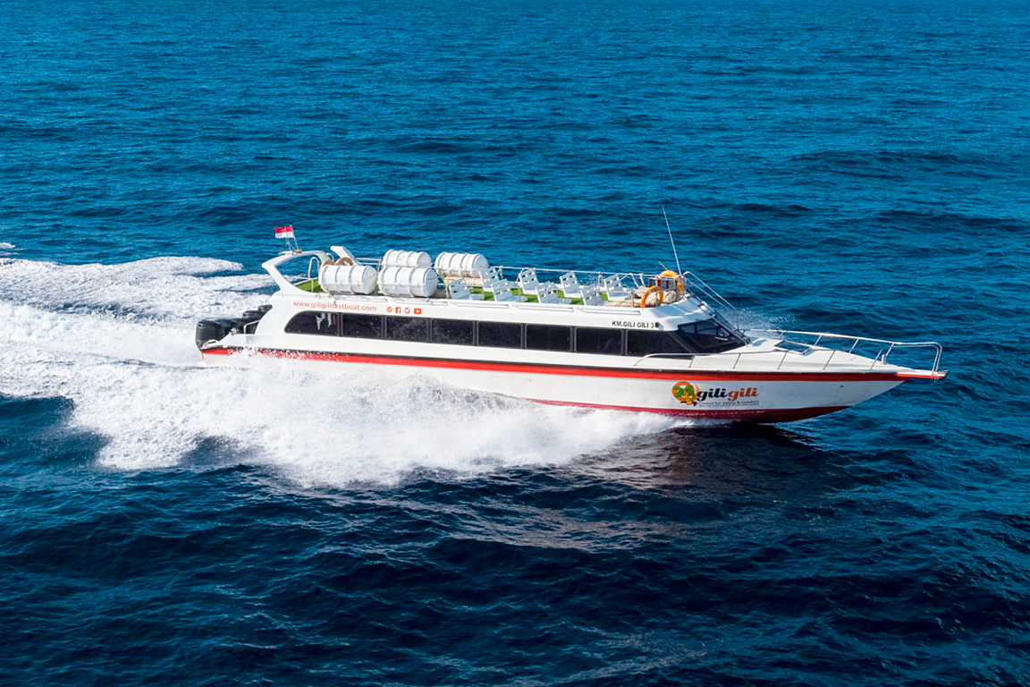 Fastboat crossing from Bali towards the Gili Islands