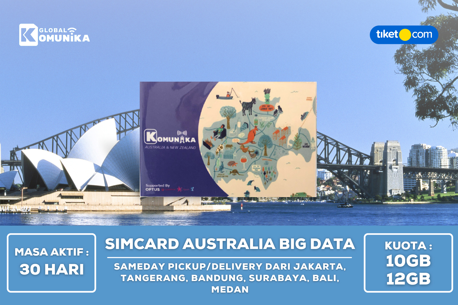 Tiket SIM Card Australia New Zealand Big Data 30 Hari Harga Promo