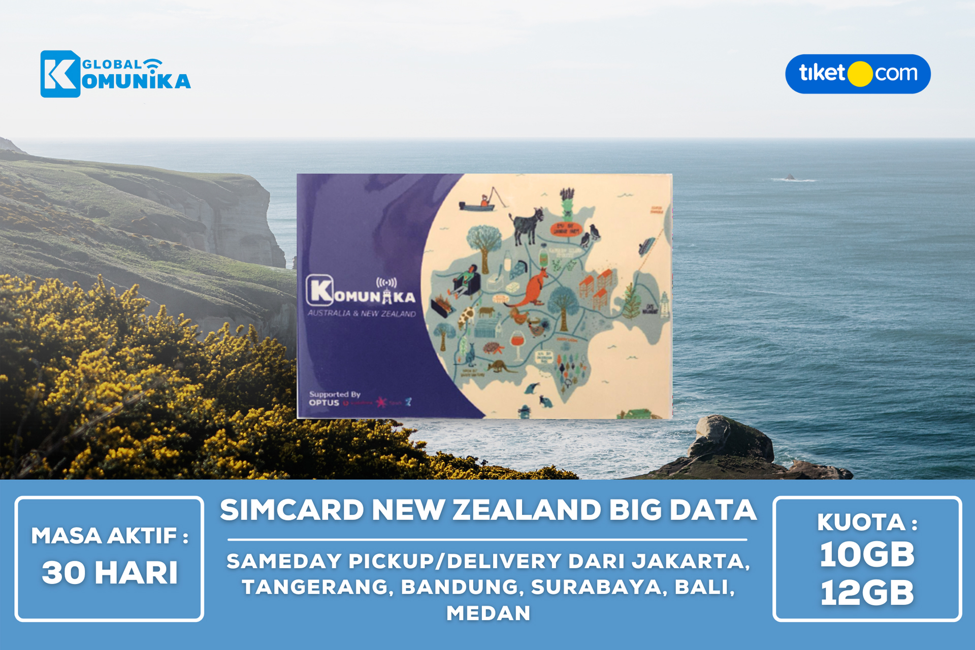 Tiket SIM Card New Zealand Australia Big Data 30 Hari Harga Promo