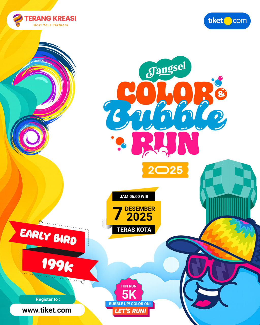 Tiket Tangerang Selatan Color Bubble And Run 2025 Harga Promo