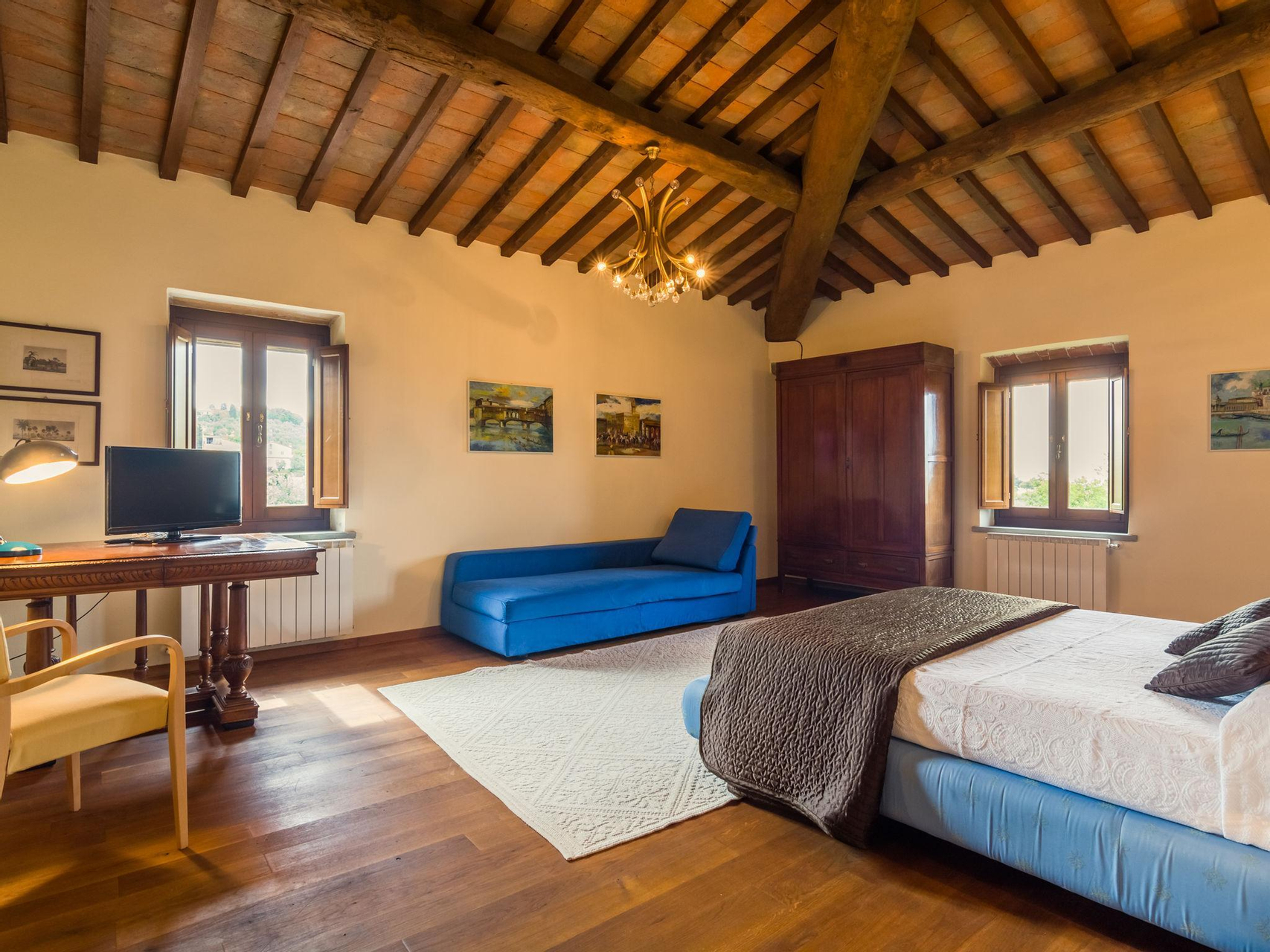 Bedroom 2, Exotic Holiday Home in Vinci with Swimming Pool, Florence