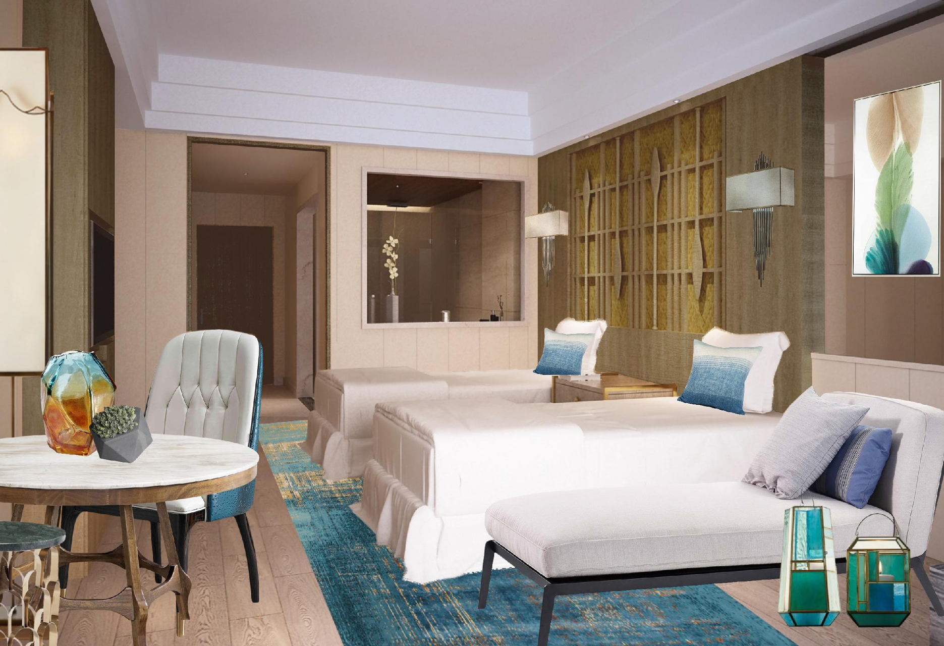 Bedroom 2, HuangMa holiday yacht view sea resort hotel, Haikou