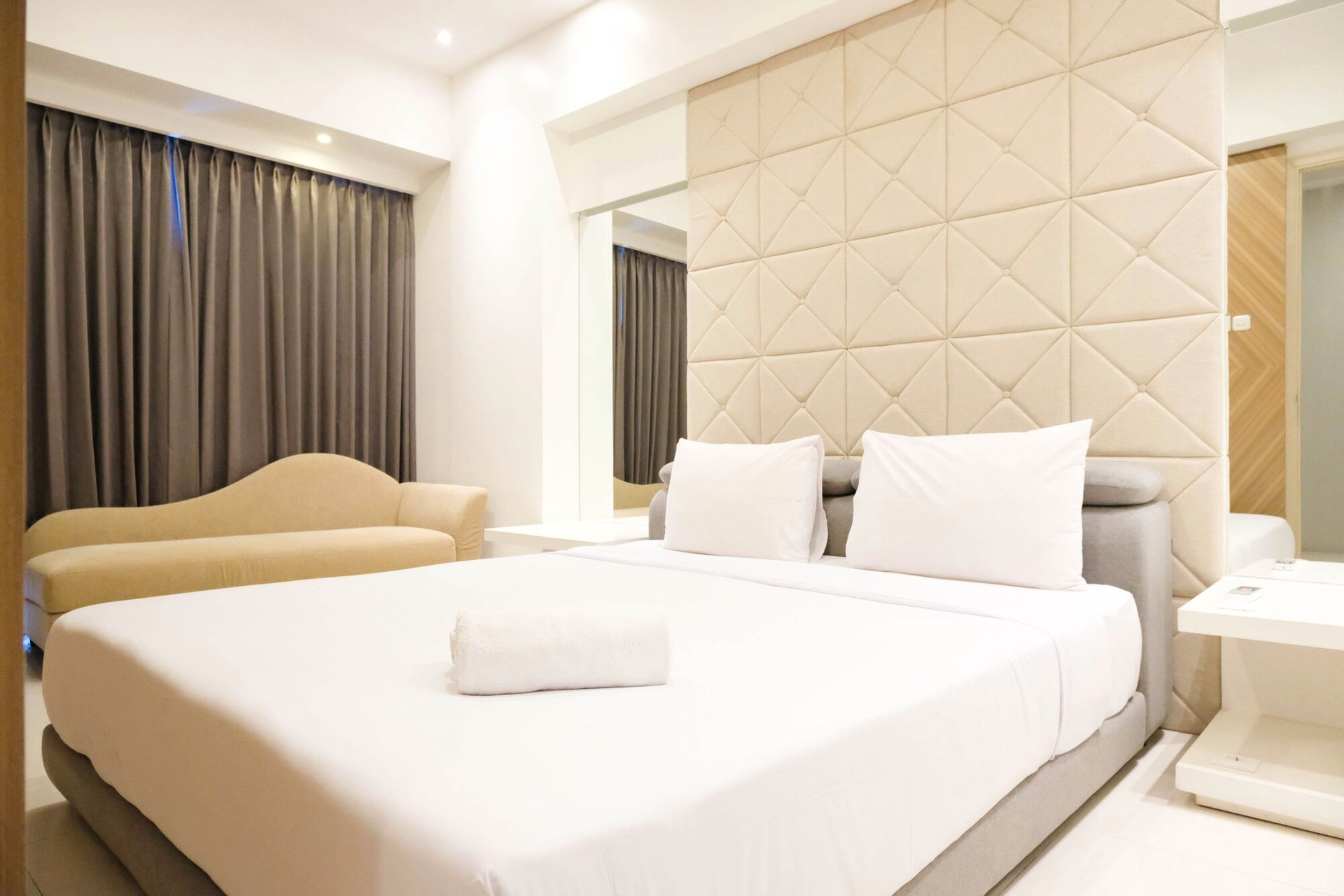 Bedroom 1, Spacious 2BR Connecting to Mall at La Riz Supermall Mansion Apartment By Travelio, Surabaya