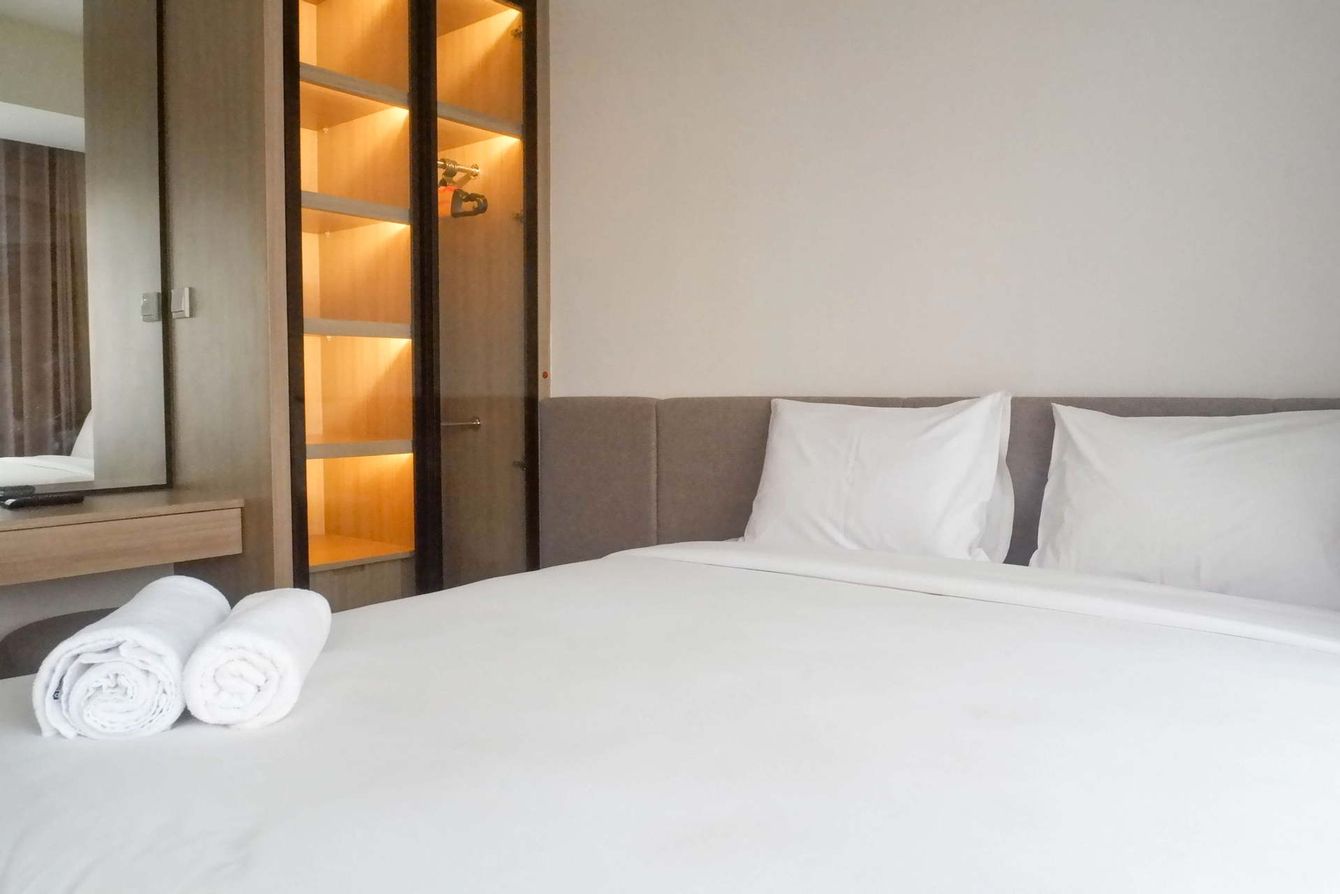 Bedroom 1, Strategic and Relaxing 1BR Apartment at Klaska Residence By Travelio, Surabaya