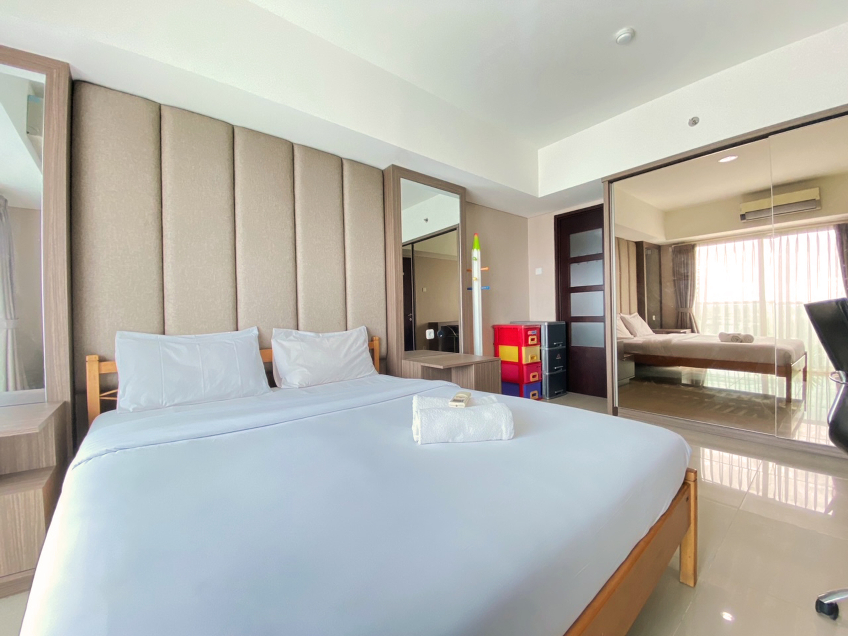 Bedroom 2, Luxury 2BR Apartment at Tamansari La Grande By Travelio, Bandung