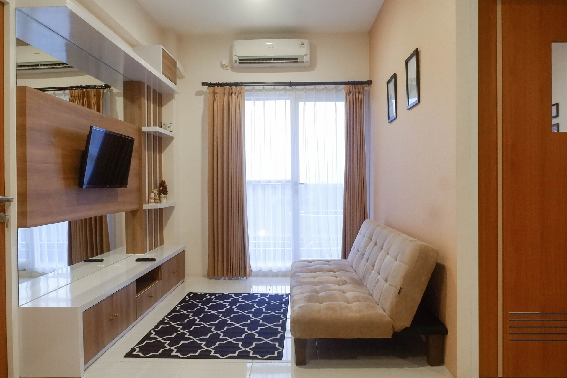 Bedroom 1, Best Price Pool View 2BR Apartment at Puncak Dharmahusada By Travelio, Surabaya