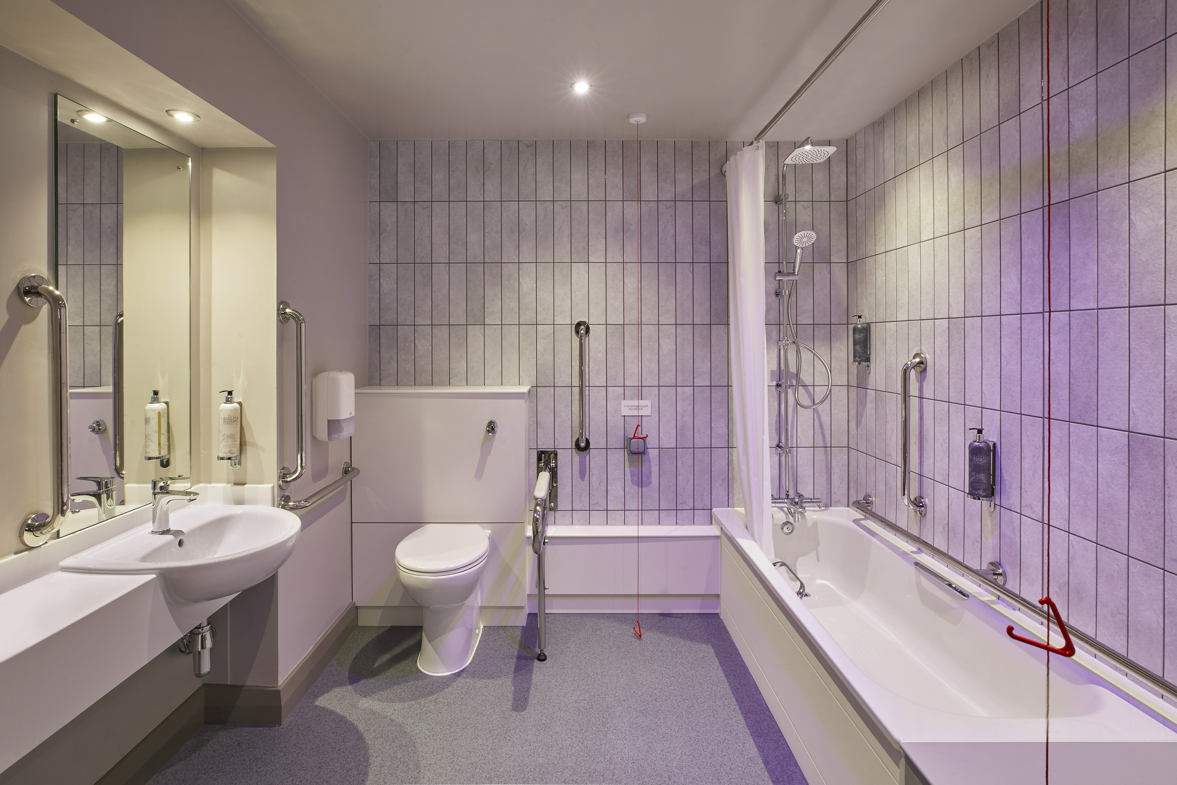 Bathroom 3, Premier Inn Salisbury North Bishopdown, Wiltshire
