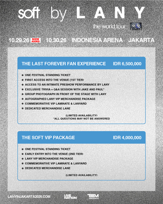 LANY: soft world tour (30 October 2026) - General on Sale foto 3