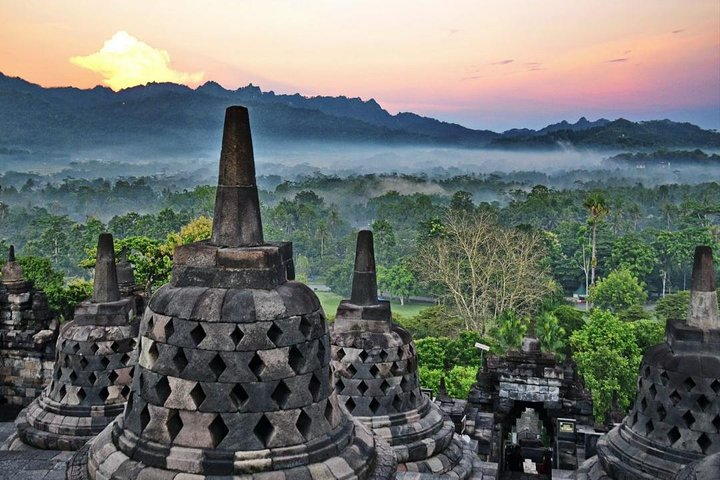 The amazing Borobudur sunrise and Prambanan temple