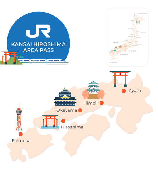 JR Kansai-Hiroshima Area Pass (5 Days)