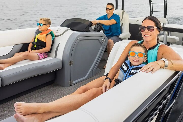 12 Hour Double Decker Pontoon With Slide On Yellow Lake zkXSxe4G