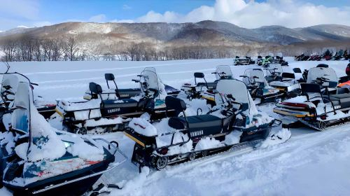 Get Ticket Hokkaido Lake Toya Snowmobile + Noboribetsu Jigokudani