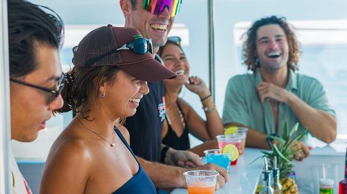 Board from Waikiki Beach for Aloha Hour Sail on Hāwea Catamaran Day Tours a16EQ0ba