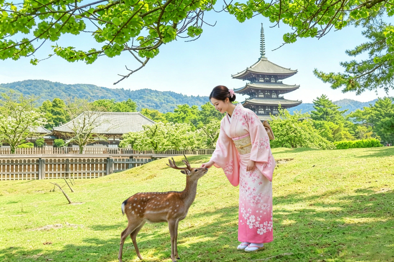 [One-Day Tour of Three Ancient Capitals in Kansai, Japan] World Heritage Sites Todai-ji Temple & Byodo-in Temple & Fushimi Inari Shrine's Thousand Torii Gates & Adorable Deer in Nara Park & Uji Matcha Gourmet Street (Departing from Osaka/Kyoto) WGhuzU0P