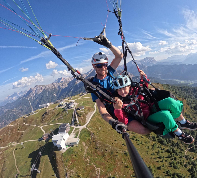 Paragliding Tandem Flight Kronplatz Dolomites Alps MmhHSO76