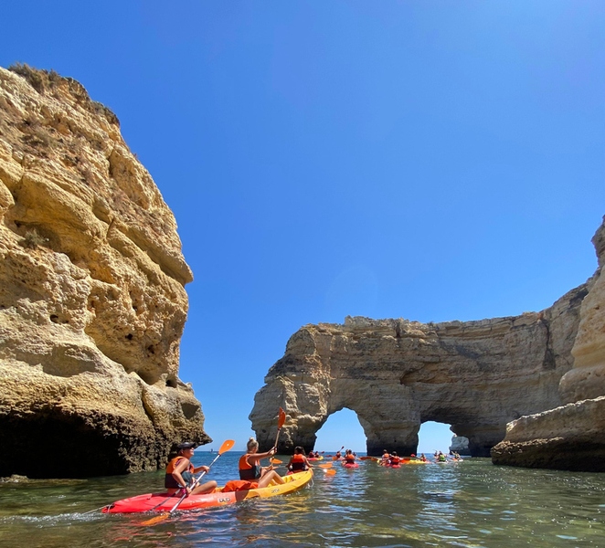 Benagil: Caves, Coves & Secret Beaches Guided Kayaking Tour 9LNPYChC