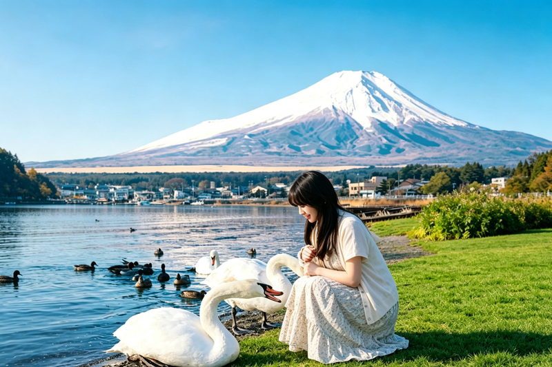 Mount Fuji Day Trip (Multiple Routes Available + Chinese and English Service) | Lake Kawaguchi & Lake Yamanaka Swan Feeding & Oshino Hakkai & Lawson Convenience Store UJOtuCvb