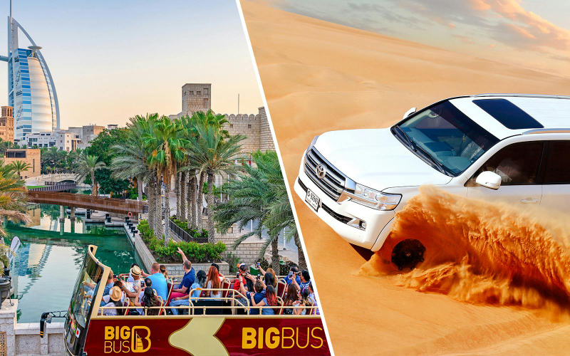 Combo: Dubai Hop-on Hop-off Bus Tour + Desert Safari & Dune Bashing 1LJwfErF
