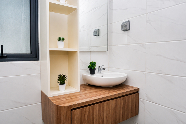 Bathroom 4, Stunning Comfy 2BR at Sky House BSD Apartment By Travelio, South Tangerang