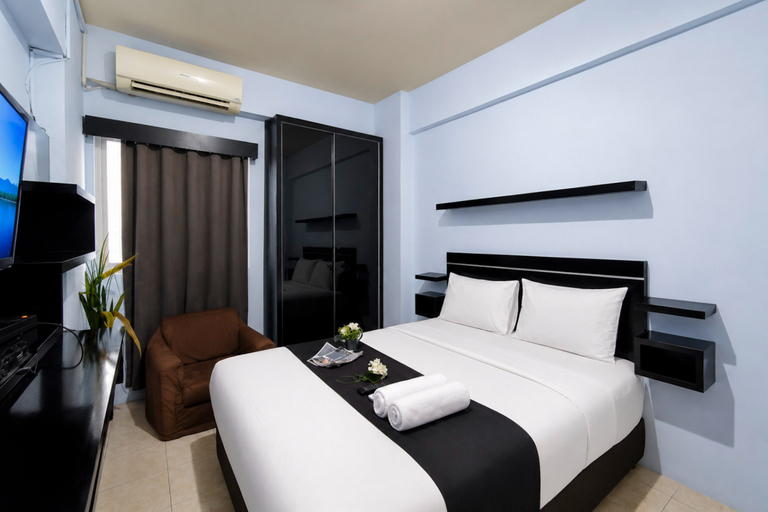 Bedroom 5, Chic Minimalist Studio at Apartment Suites @Metro By Travelio, Bandung