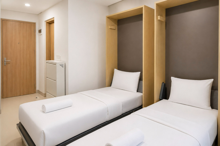 Bedroom 2, Functional Studio (No Kitchen) at Apartment Bandaraya - Tallasa City Makassar By Travelio, Makassar