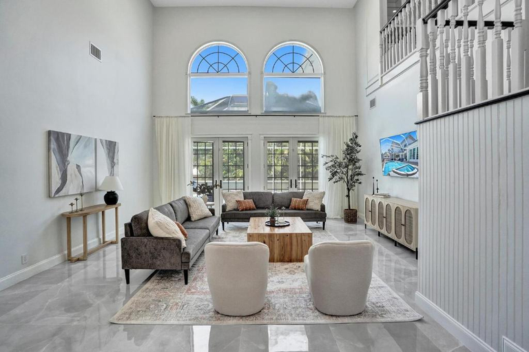 Living Room 3, 6BR Elegant Hollywood Lakes Mansion with Private Pool & Spa, Broward