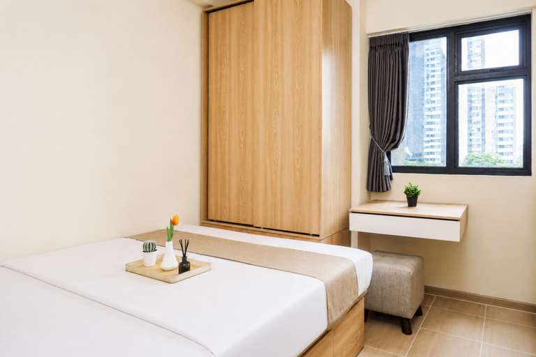 Bedroom 3, Modern and Airy 3BR at Apartment Meikarta District 2 By Travelio, Cikarang