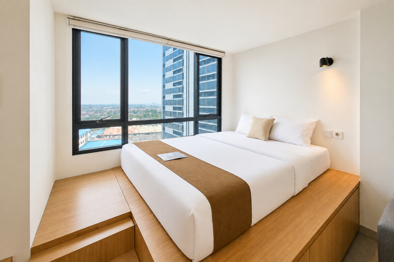 Bedroom 2, Homey Well Located Studio Room at Apartment Collins Boulevard By Travelio, Tangerang