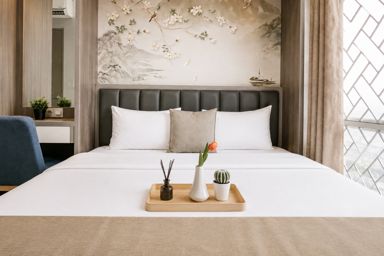 Bedroom 2, Trendy and Warm 1BR at Apartment Vasanta Innopark By Travelio, Cikarang