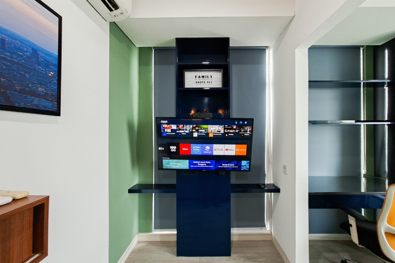 Living Room 5, Sleek and Chic 1BR at Apartment B Residence By Travelio, Tangerang Selatan