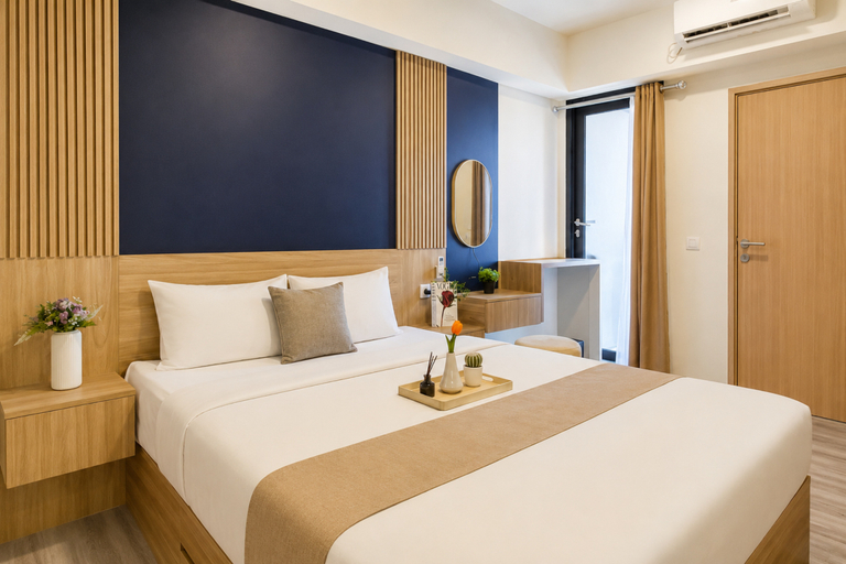 Bedroom 5, Upscale and Elegant Studio Apartment Meikarta District 2 By Travelio, Cikarang