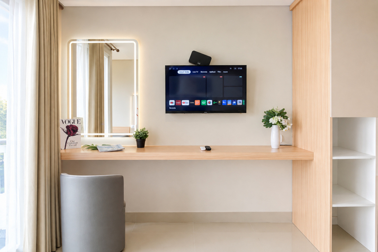 Bedroom 4, Bright and Elegant Studio at Apartment Royal Sentul Park By Travelio, Bogor