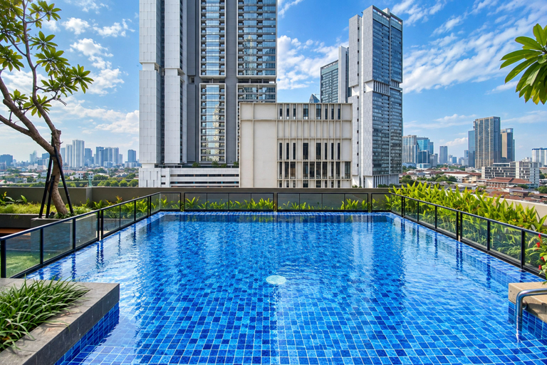 Swimming Pool 3, Zen Living in 2BR at Apartment Ciputra World 2 By Travelio, Jakarta Selatan