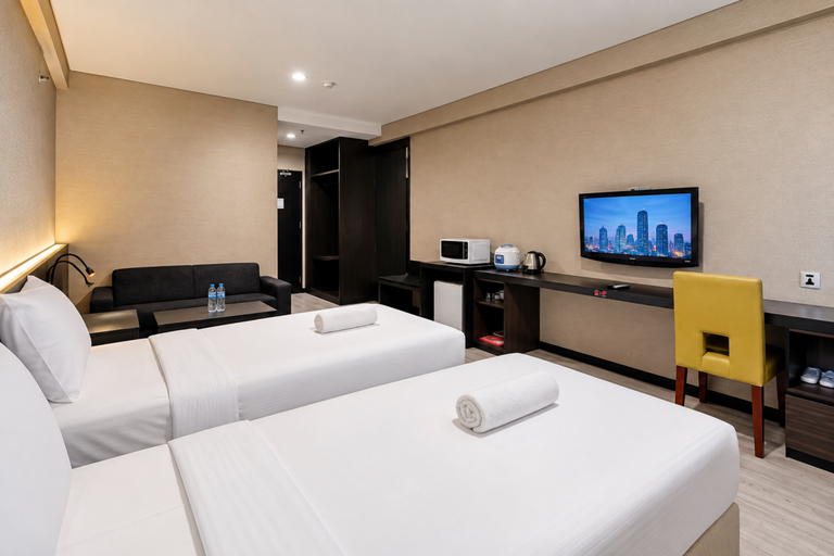 Bedroom 4, Studio near Legian Beach at Grand Kuta Residence By Travelio, Badung