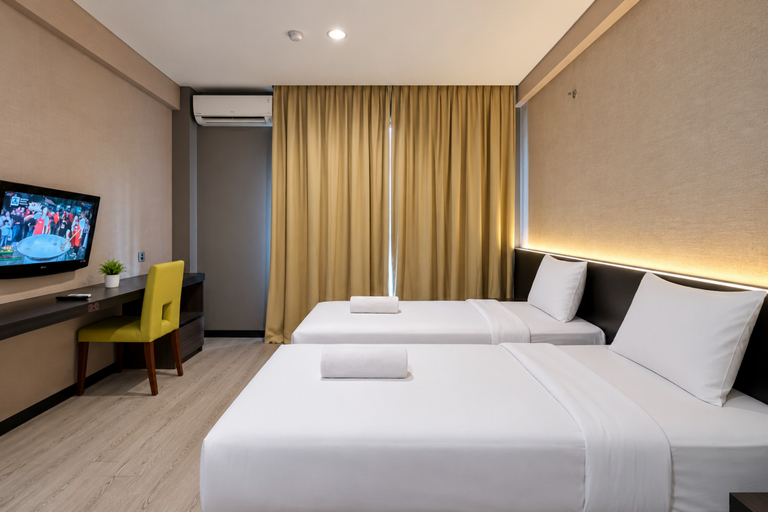 Bedroom 2, Studio near Legian Beach at Grand Kuta Residence By Travelio, Badung